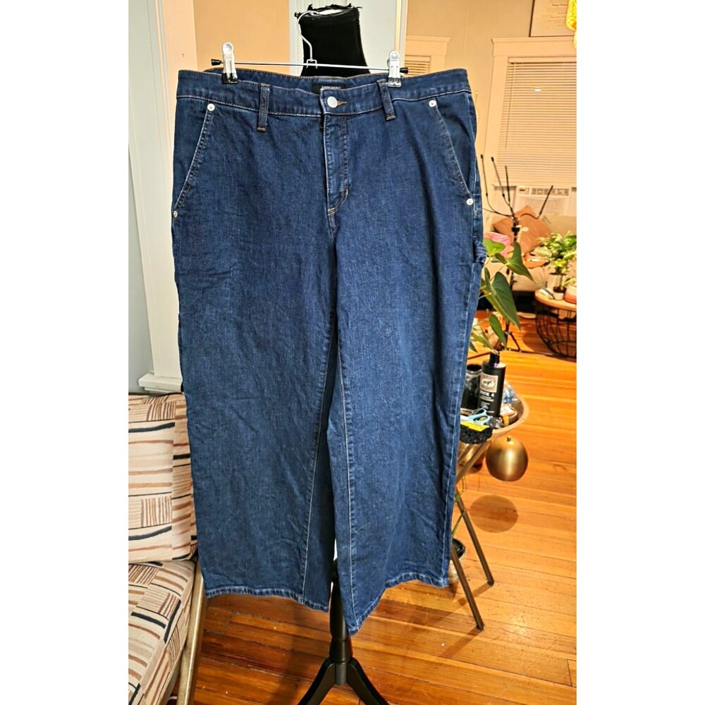Banana Republic Women’s Straight Mid-Rise Blue Denim Cotton 5-Pocket Jeans 32